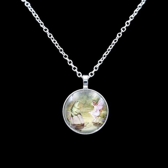 Fairy and Frog Necklace 18” - Picture 3 of 4